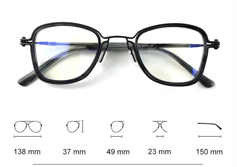 Women's Square Full Rim Titanium Prescription Glasses 195868 — view 2 | Rx Spectacle