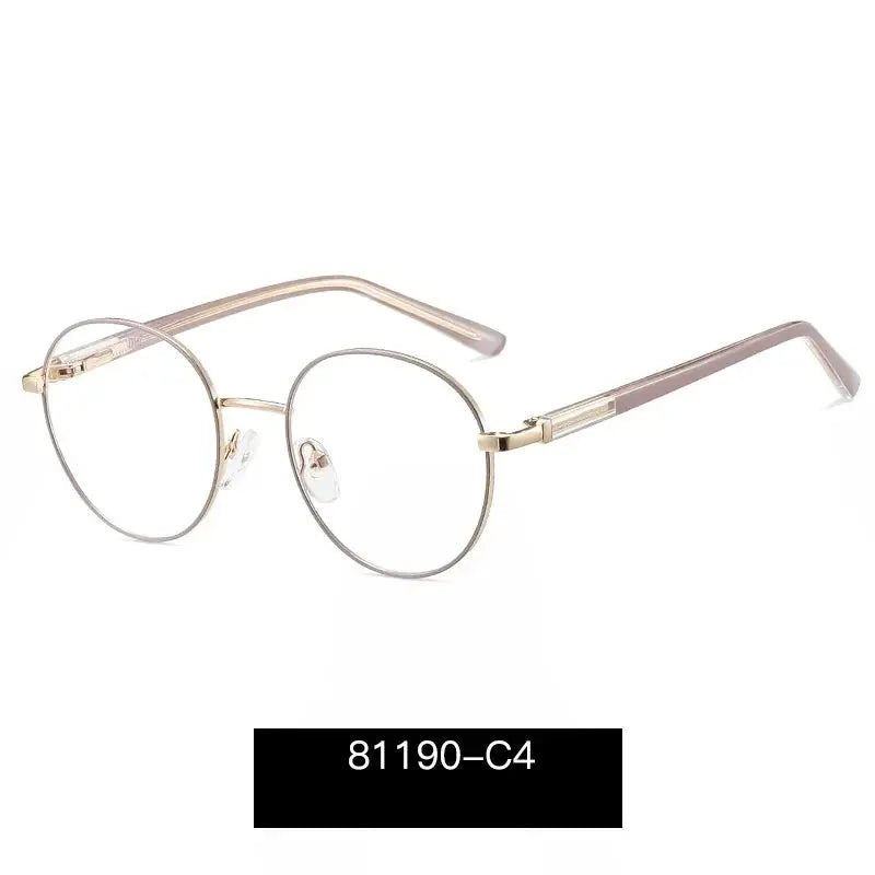 Unisex Round Full Rim Alloy Prescription Glasses 81190 — view 4 | Rx Spectacle