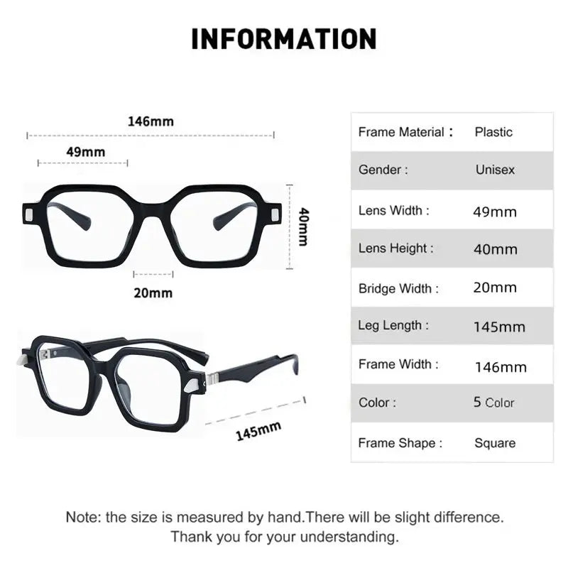 Unisex Square Full Rim Acetate Oversized Reading Glasses 5571 — view 3 | Rx Spectacle