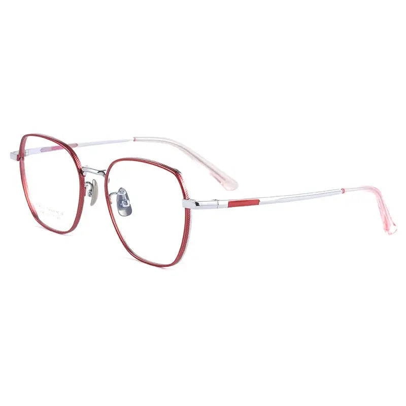 Women's Oval Full Rim Titanium Flat Top Prescription Glasses 20407 — view 4 | Rx Spectacle
