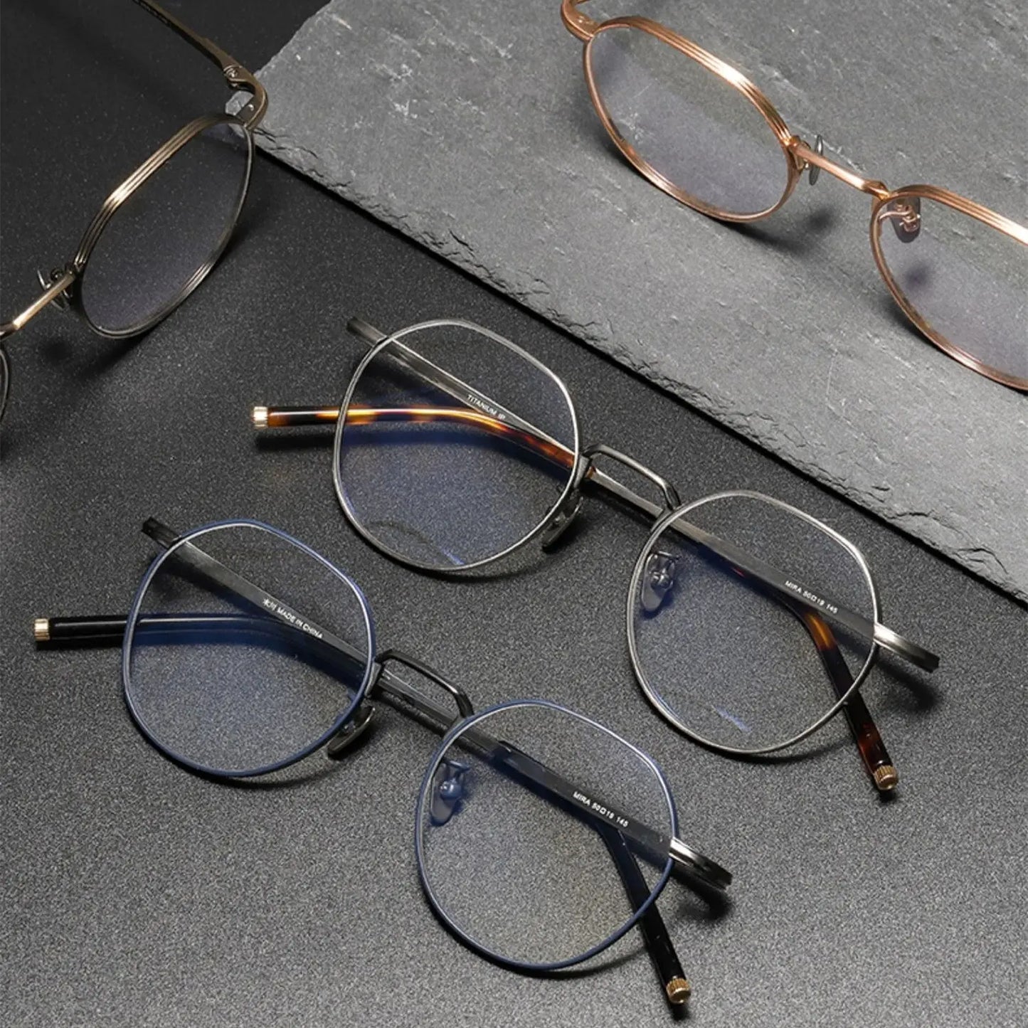 Unisex Polygon Full Rim Titanium Prescription Glasses 14919 — view 5 | Rx Spectacle