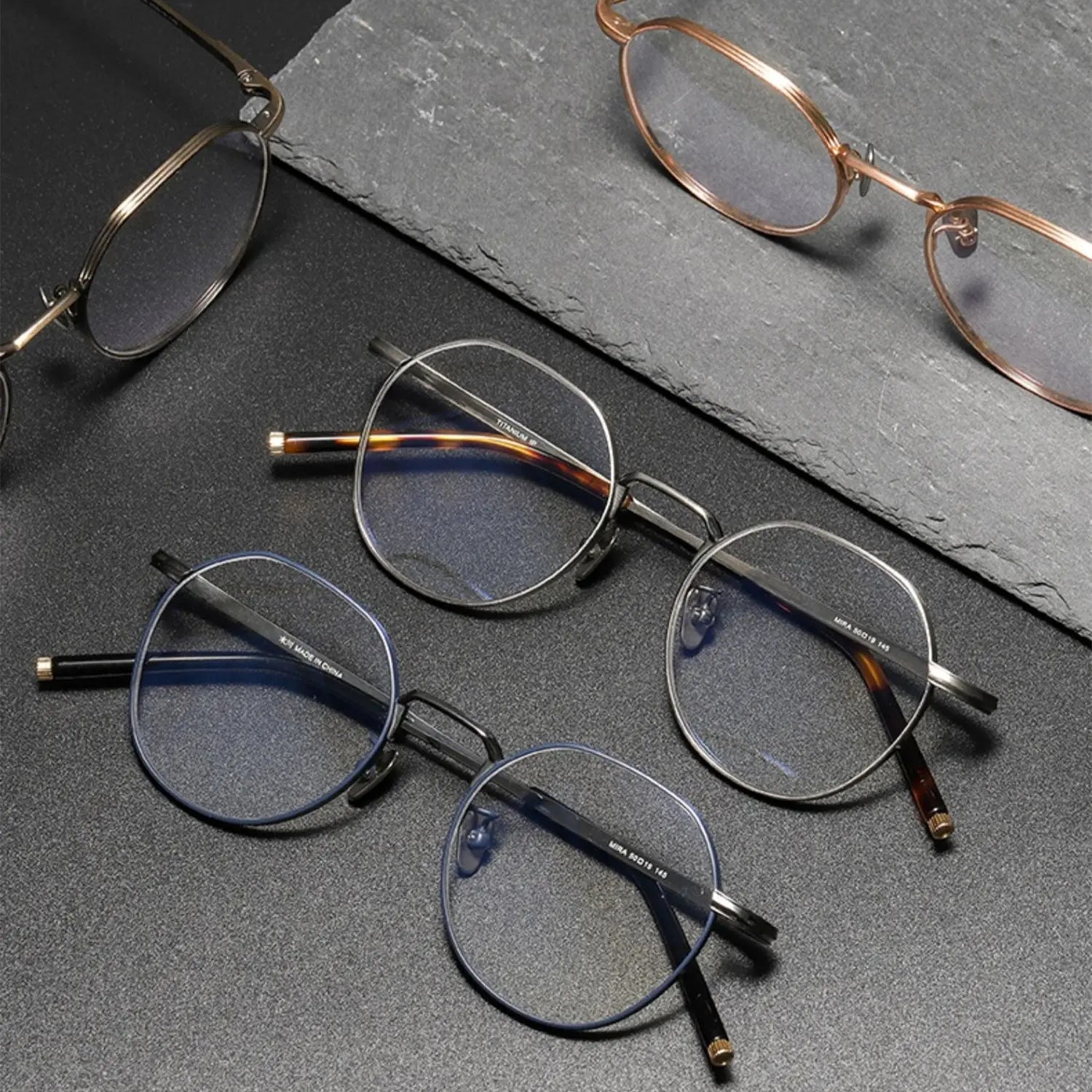 Unisex Polygon Full Rim Titanium Prescription Glasses 14919 — view 5 | Rx Spectacle
