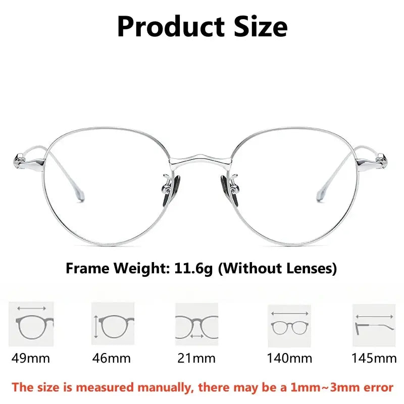 Unisex Round Full Rim Titanium Prescription Glasses 614701 — view 2 | Rx Spectacle