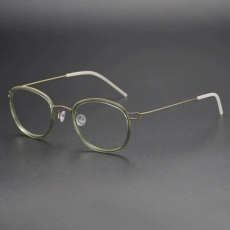 Women's Oval Full Rim Titanium Screwless Prescription Glasses 6611 — view 10 | Rx Spectacle