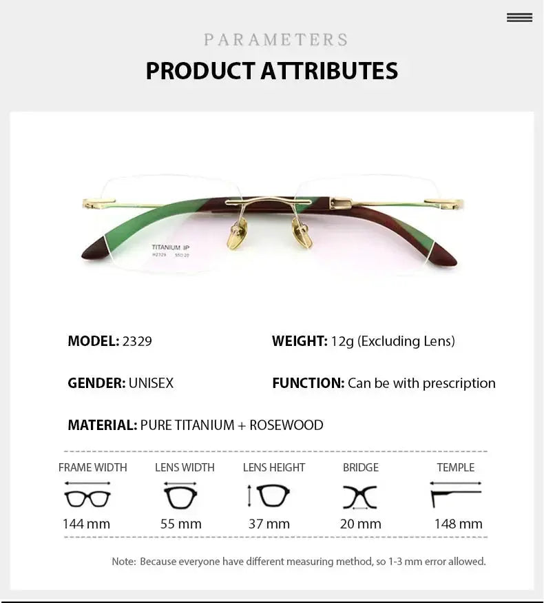 Unisex Polygon Rimless Titanium Prescription Glasses 312329 — view 2 | Rx Spectacle
