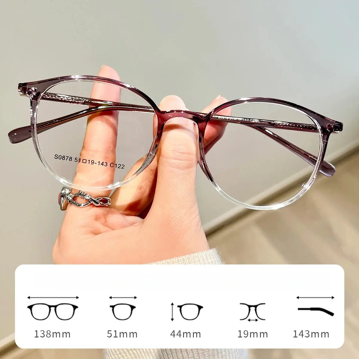 Women's Oval Full Rim Acetate Prescription Glasses 660878 — view 11 | Rx Spectacle