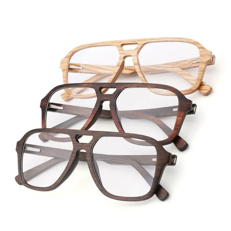 Men's Oval Full Rim Wood Double Bridge Prescription Glasses 5623 — view 5 | Rx Spectacle