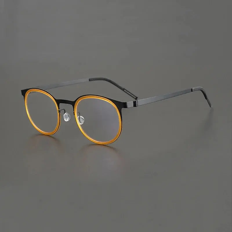 Women's Round Full Rim Titanium Prescription Glasses 199704 — view 7 | Rx Spectacle