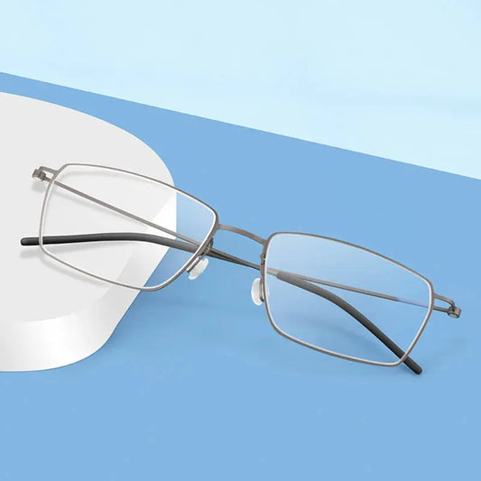 Women's Square Full Rim Titanium Screwless Prescription Glasses 65509 — view 1 | Rx Spectacle