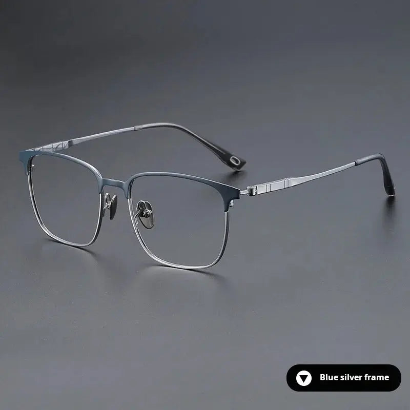 Unisex Square Full Rim Titanium Oversized Prescription Glasses 770806 — view 5 | Rx Spectacle