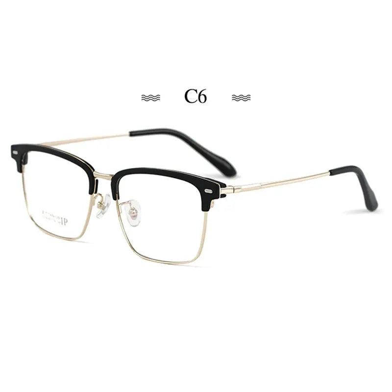 Men's Square Full Rim Titanium Prescription Glasses 231947 — view 3 | Rx Spectacle