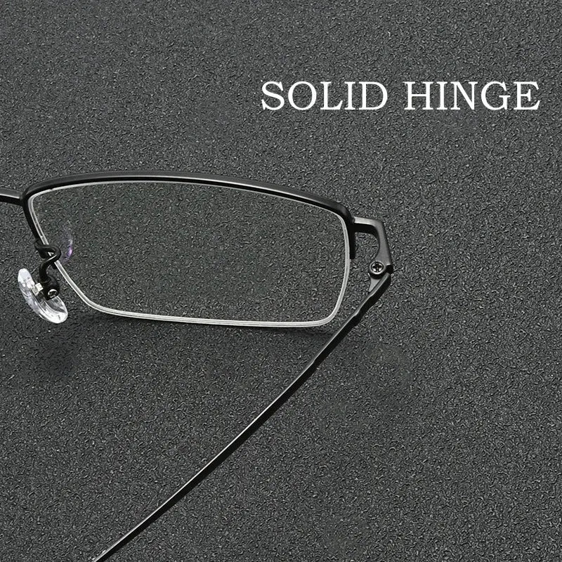 Men's Square Semi-Rimless Titanium Prescription Glasses Y18005 — view 5 | Rx Spectacle
