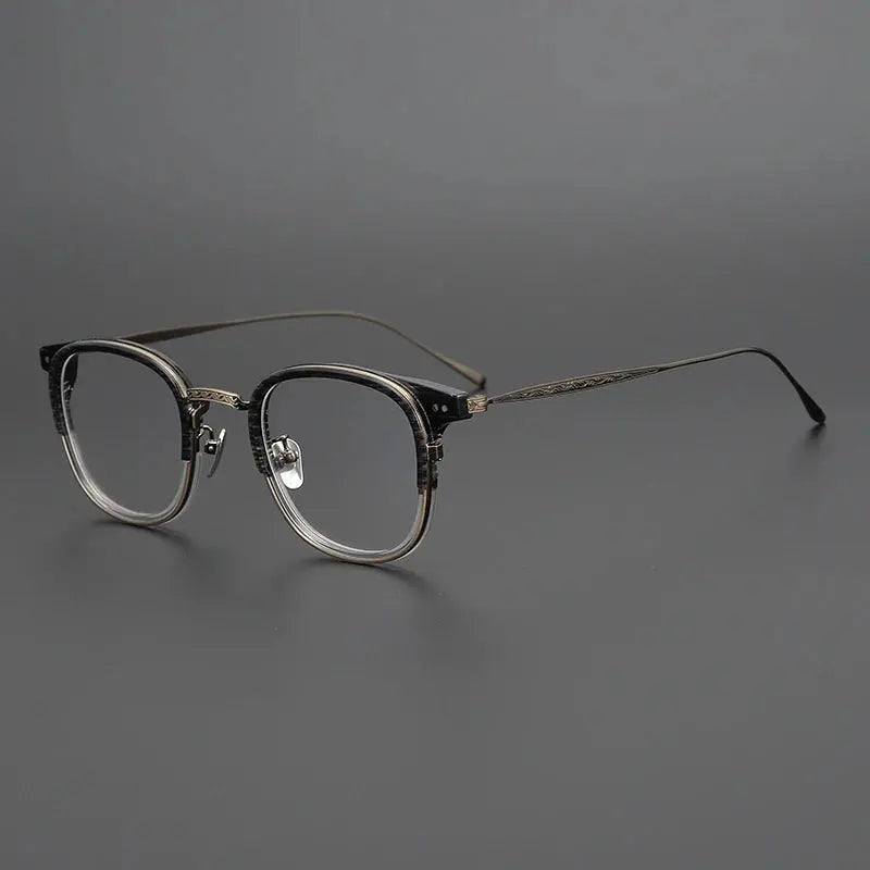 Women's Square Full Rim Titanium Prescription Glasses 72543 — view 3 | Rx Spectacle