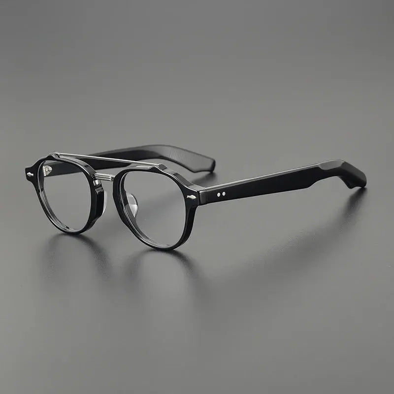 Unisex Round Full Rim Acetate Double Bridge Prescription Glasses 68rx — view 3 | Rx Spectacle