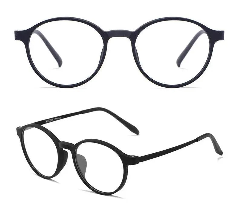 Unisex Round Full Rim Titanium Prescription Glasses 3050 — view 12 | Rx Spectacle