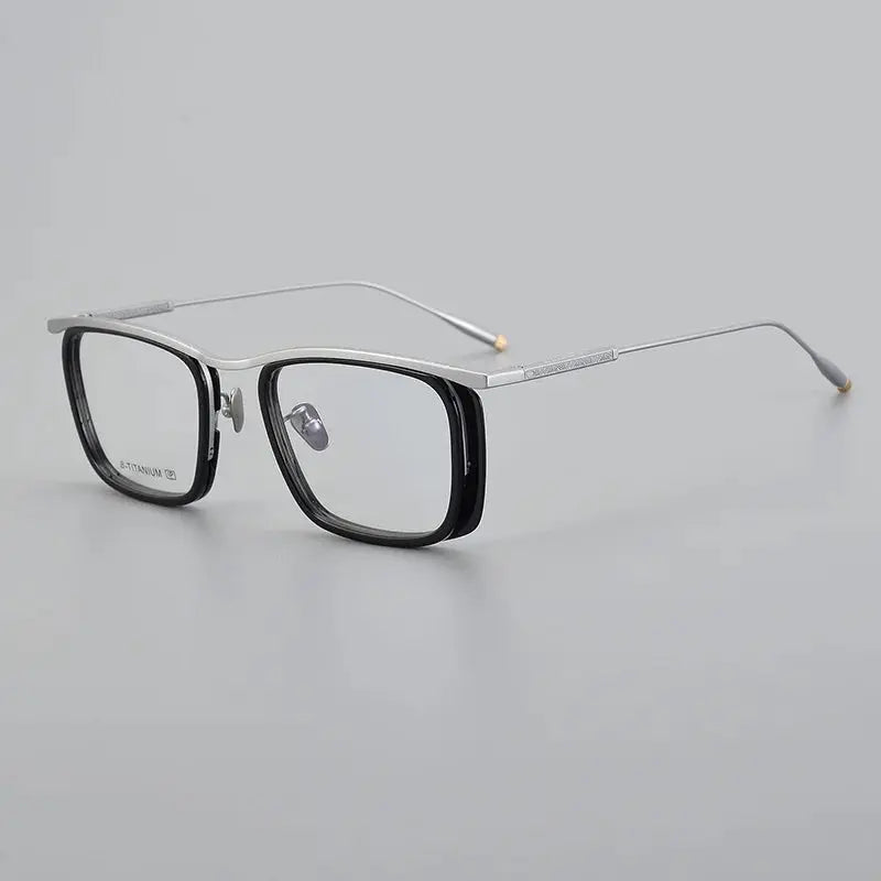 Unisex Square Full Rim Titanium Oversized Prescription Glasses 36150 — view 5 | Rx Spectacle