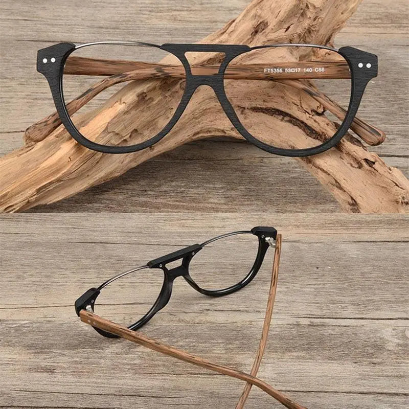 Unisex Square Full Rim Alloy Double Bridge Prescription Glasses Ft5356 — view 8 | Rx Spectacle