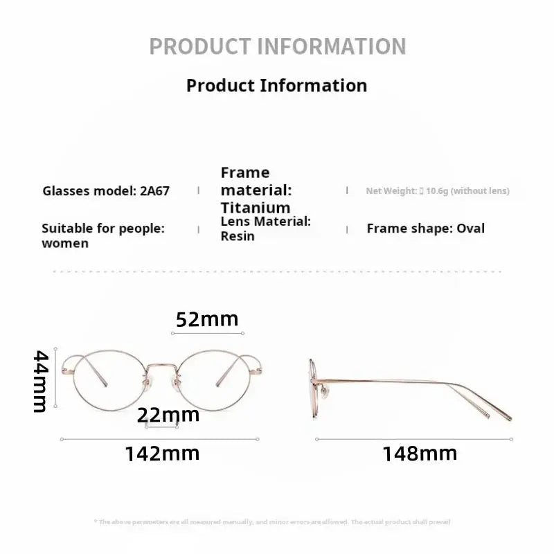 Unisex Oval Full Rim Titanium Prescription Glasses 722467 — view 2 | Rx Spectacle