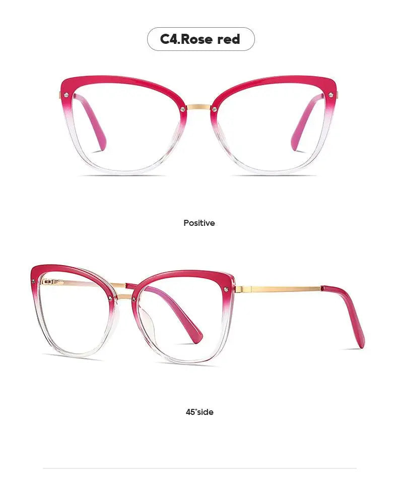 Women's Cat Eye Full Rim TR90 Prescription Glasses 2076 — view 17 | Rx Spectacle