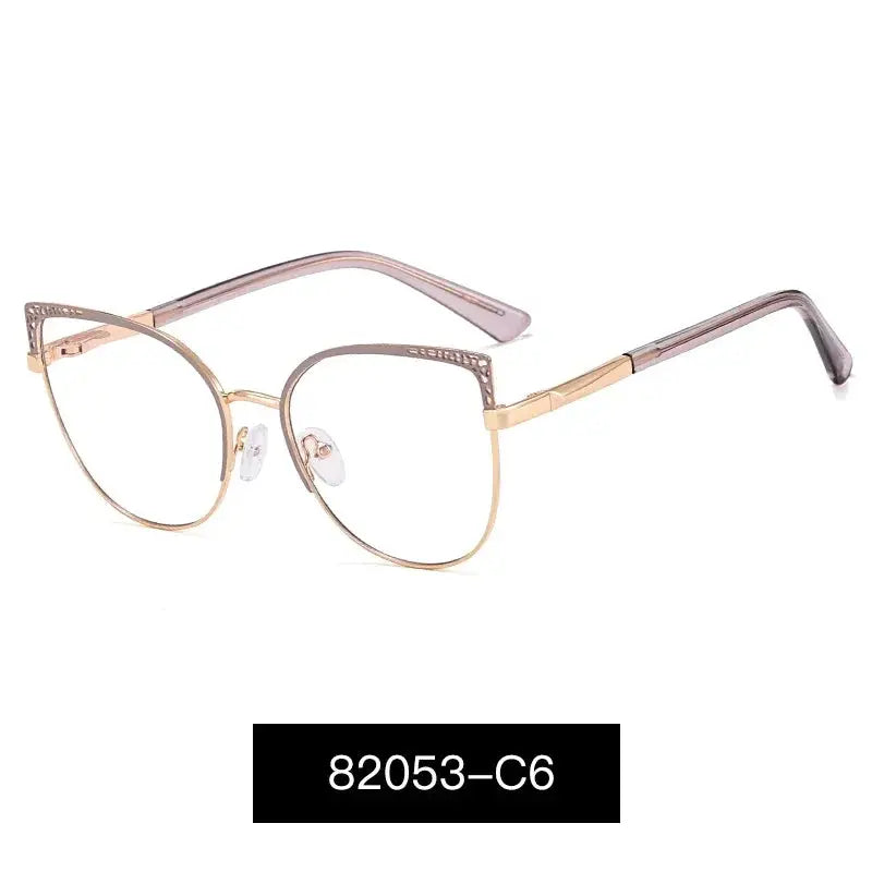 Women's Cat Eye Full Rim Alloy Prescription Glasses 82053 — view 8 | Rx Spectacle