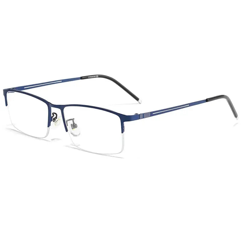 Men's Polygon Semi-Rimless Titanium Prescription Glasses 990070 — view 3 | Rx Spectacle