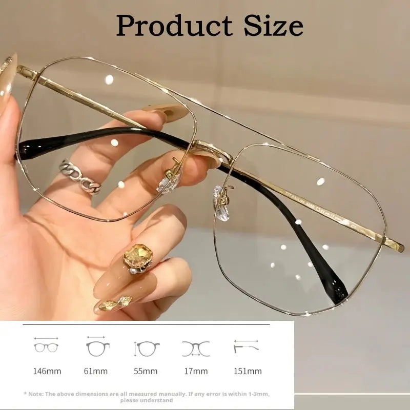 Men's Oval Full Rim Titanium Double Bridge Prescription Glasses 55881 — view 2 | Rx Spectacle