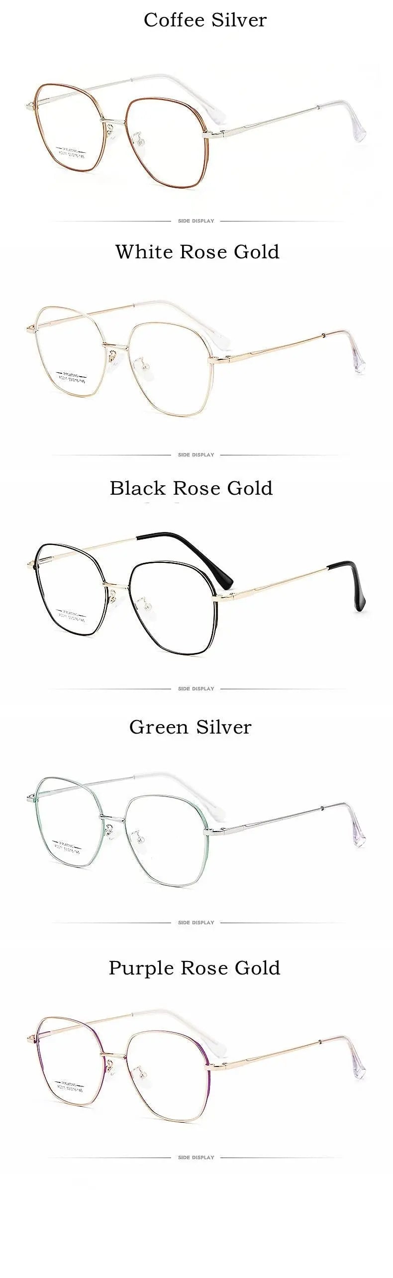 Unisex Polygon Full Rim Alloy Prescription Glasses AC011 — view 15 | Rx Spectacle