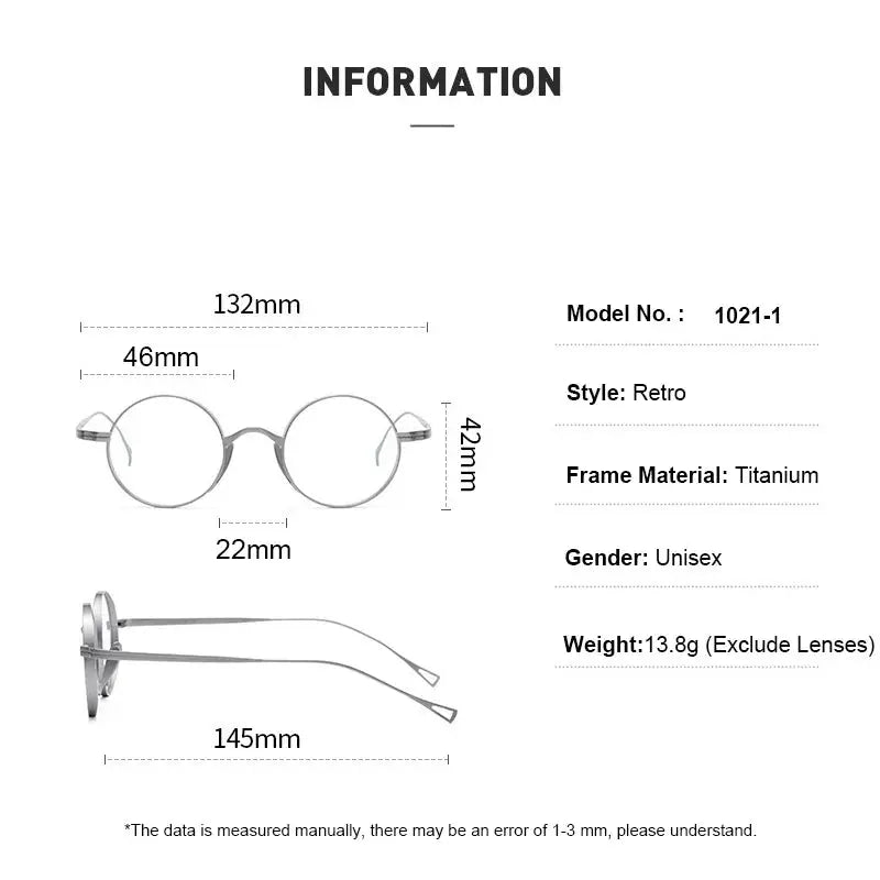 Women's Round Full Rim Titanium Prescription Glasses 410211 — view 2 | Rx Spectacle