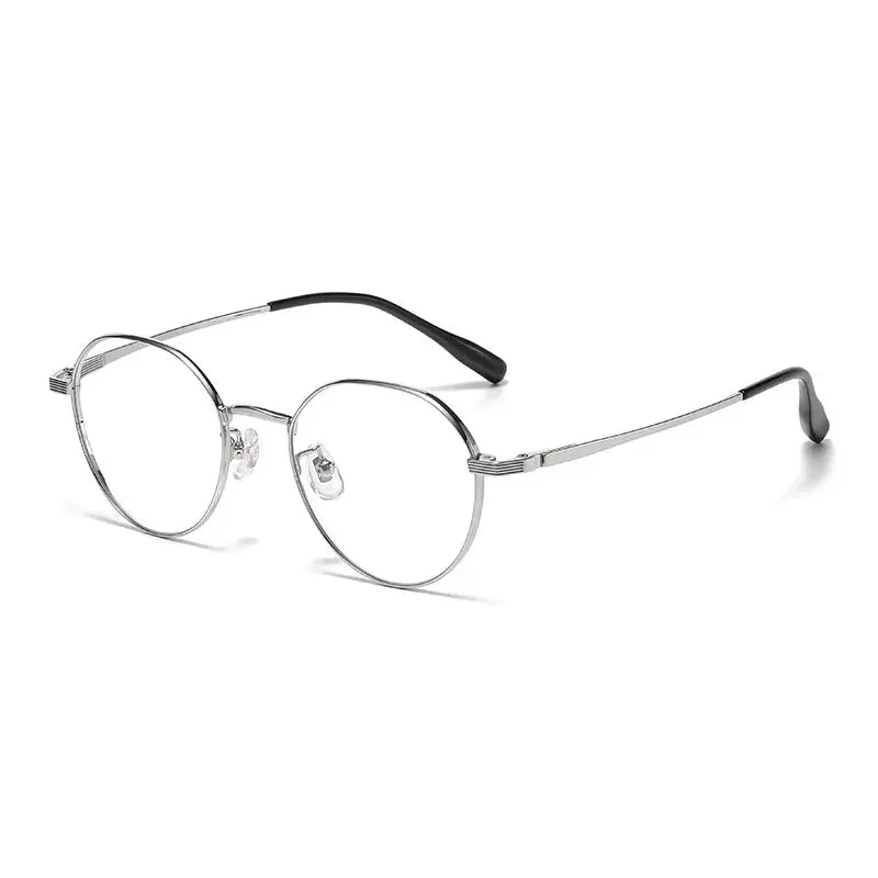 Unisex Polygon Full Rim Titanium Flat Top Prescription Glasses 98669 — view 6 | Rx Spectacle