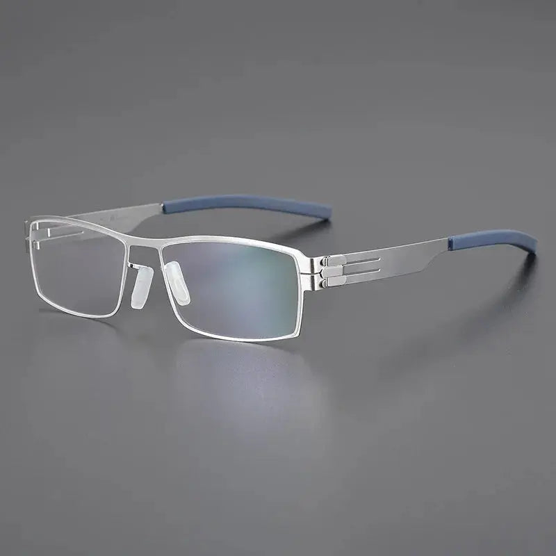Unisex Rectangular Full Rim Stainless Steel Prescription Glasses 5085 — view 5 | Rx Spectacle
