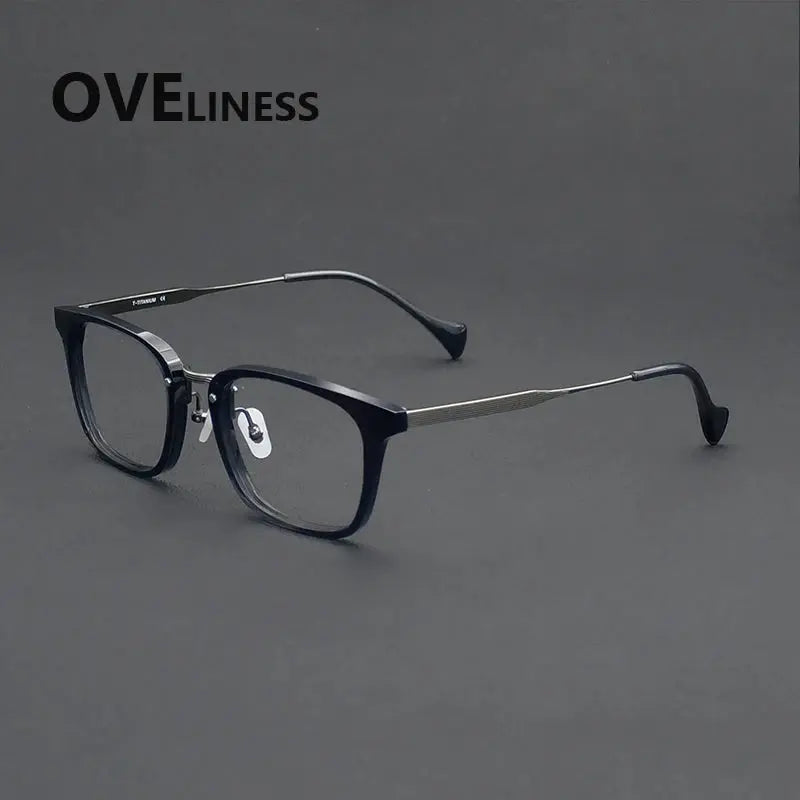 Unisex Square Full Rim Titanium Oversized Prescription Glasses 926016 — view 5 | Rx Spectacle