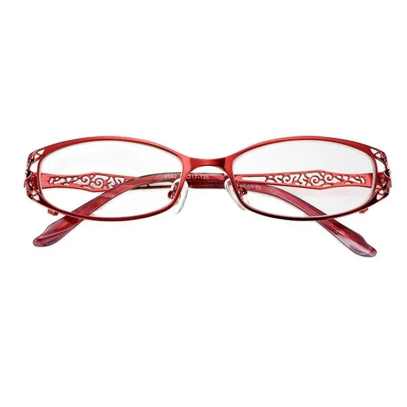 Women's Oval Full Rim Stainless Steel Prescription Glasses 8982 — view 10 | Rx Spectacle