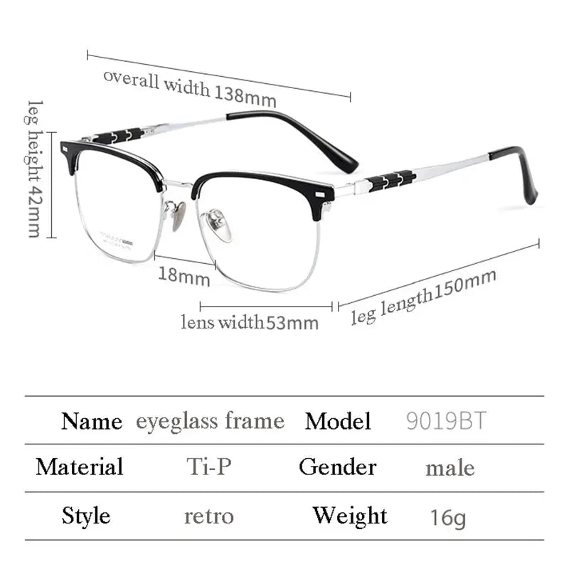 Women's Square Full Rim Titanium Prescription Glasses 939019 — view 2 | Rx Spectacle