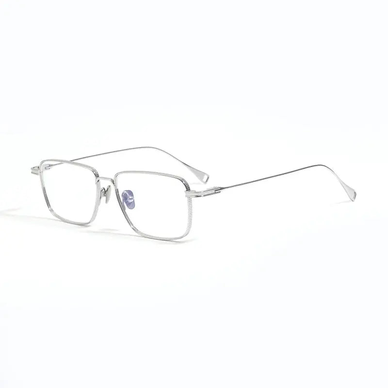 Unisex Square Full Rim Titanium Prescription Glasses 49014 — view 5 | Rx Spectacle