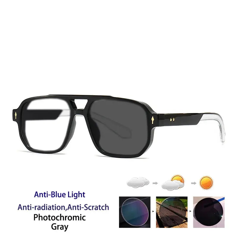 Unisex Square Full Rim TR90 Double Bridge Reading Glasses 76061 — view 11 | Rx Spectacle
