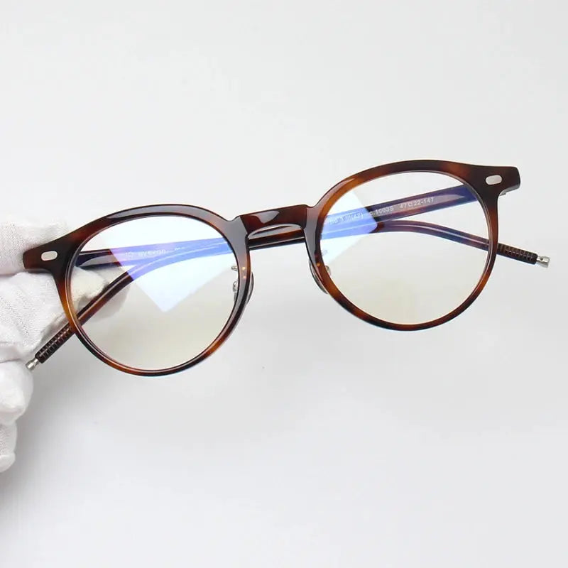 Unisex Round Full Rim Acetate Prescription Glasses 91443 — view 5 | Rx Spectacle