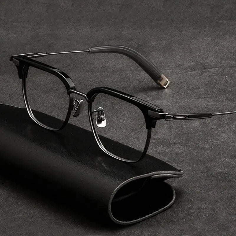 Men's Square Full Rim Titanium Prescription Glasses 2083T — view 6 | Rx Spectacle
