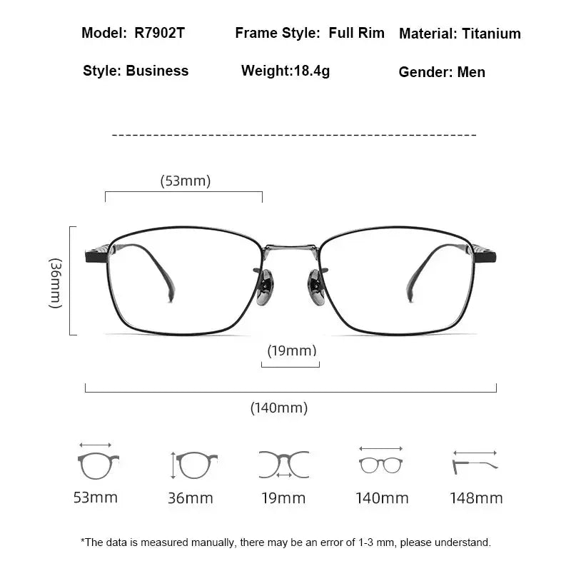 Men's Polygon Full Rim Titanium Prescription Glasses 790200 — view 2 | Rx Spectacle
