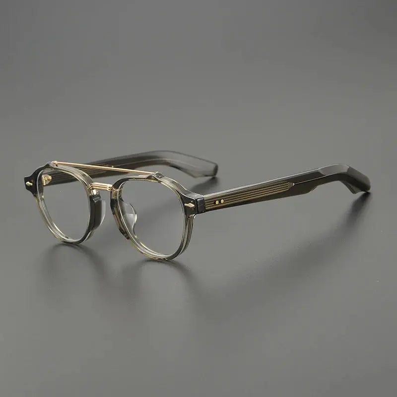 Unisex Round Full Rim Acetate Double Bridge Prescription Glasses 68rx — view 1 | Rx Spectacle