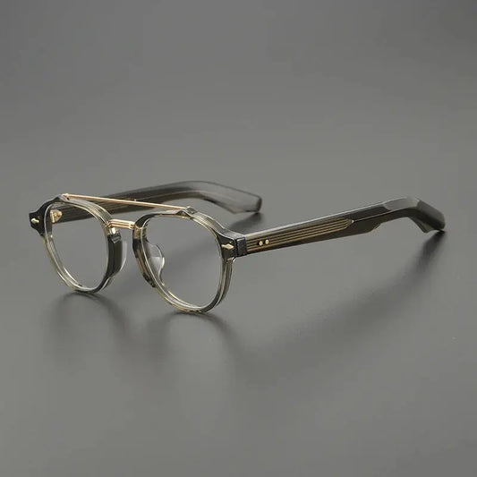 Unisex Round Full Rim Acetate Double Bridge Prescription Glasses 68rx — view 1 | Rx Spectacle