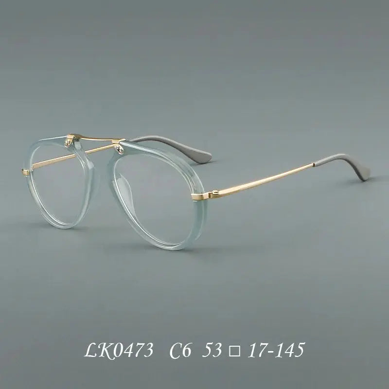 Unisex Oval Full Rim Titanium Prescription Glasses 720473 — view 5 | Rx Spectacle