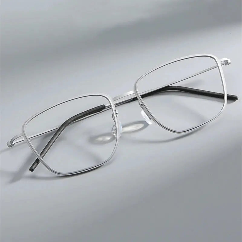 Unisex Square Full Rim Titanium Screwless Prescription Glasses 635525 — view 1 | Rx Spectacle