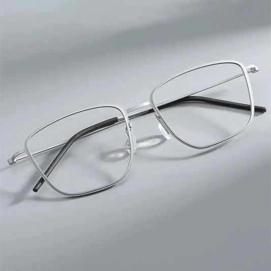 Unisex Square Full Rim Titanium Screwless Prescription Glasses 635525 — view 1 | Rx Spectacle