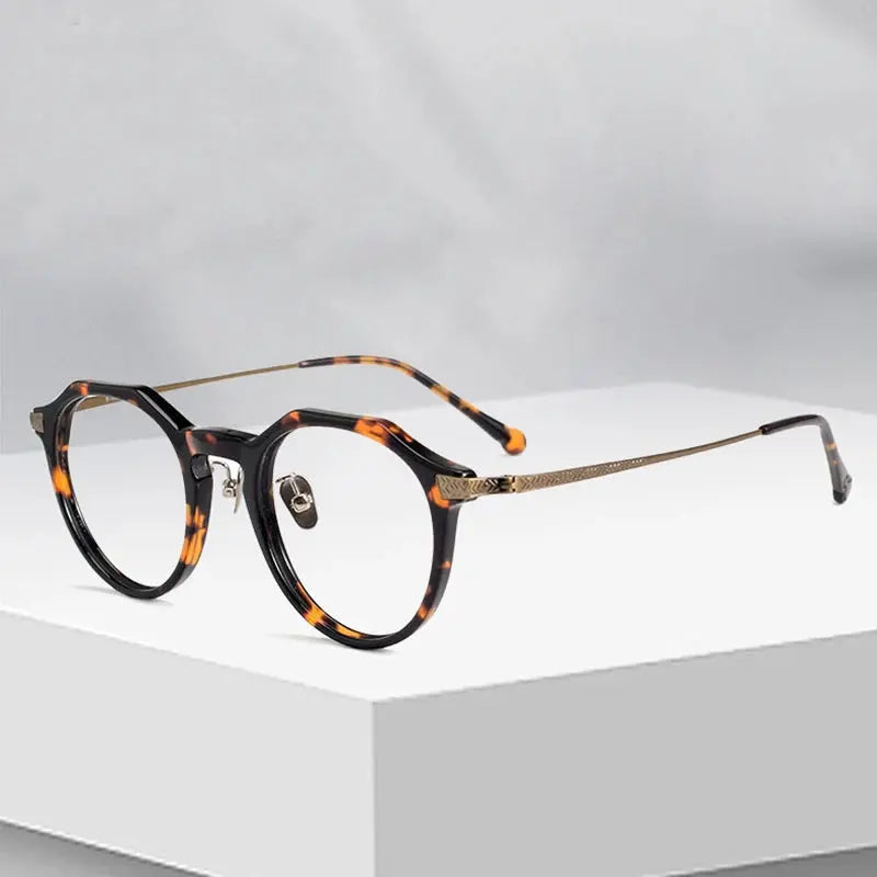 Women's Round Full Rim Titanium Prescription Glasses 54402 — view 1 | Rx Spectacle