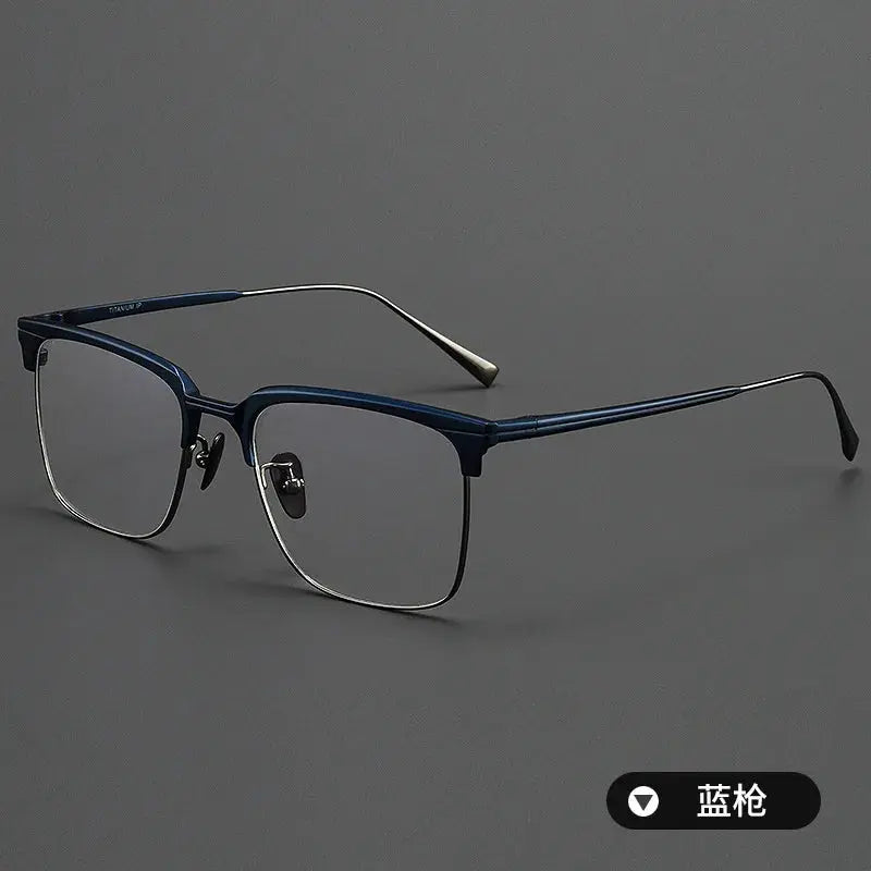 Men's Square Full Rim Titanium Prescription Glasses 190531 — view 7 | Rx Spectacle