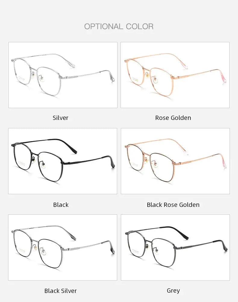 Women's Square Full Rim Titanium Prescription Glasses 5013 — view 12 | Rx Spectacle