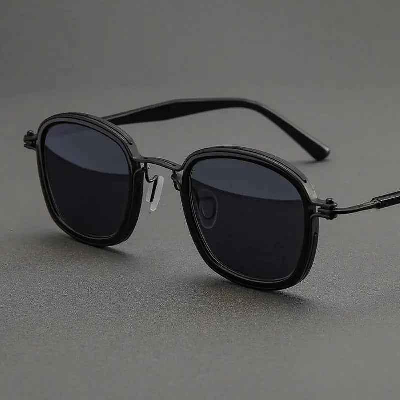 Unisex Square Full Rim Titanium Prescription Glasses 458631 — view 6 | Rx Spectacle