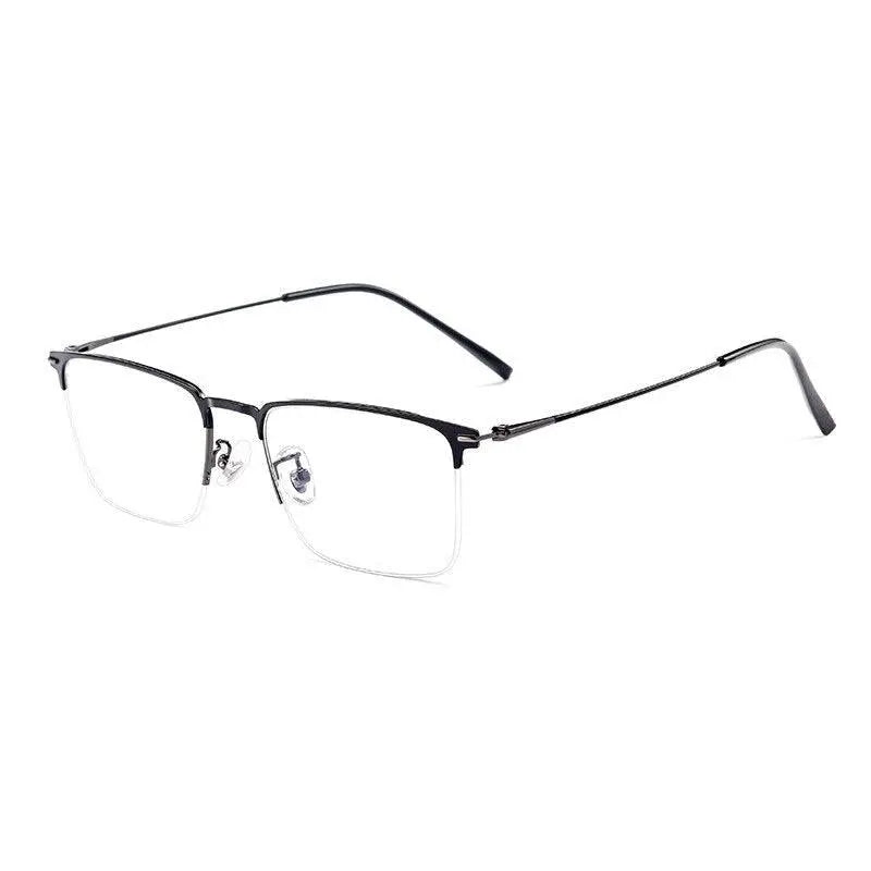 Men's Square Semi-Rimless Alloy Prescription Glasses 0608 — view 2 | Rx Spectacle