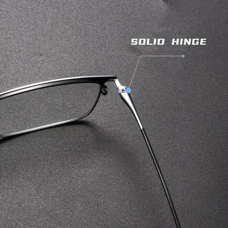 Men's Square Semi-Rimless Alloy Prescription Glasses 0608 — view 6 | Rx Spectacle