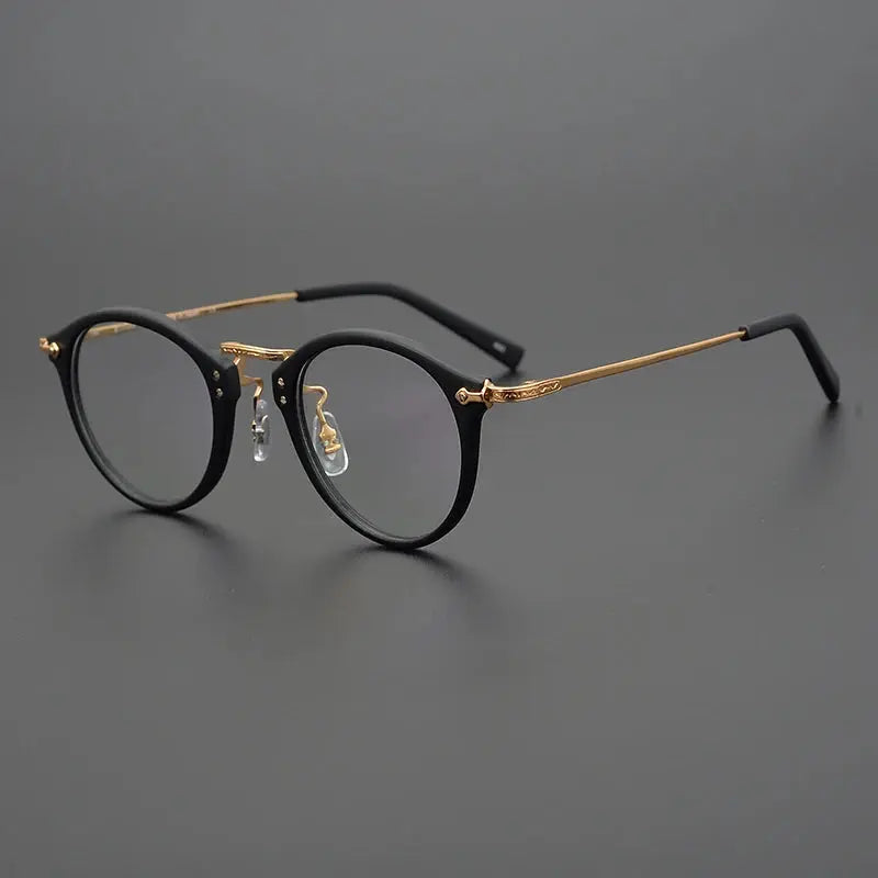 Unisex Round Full Rim Titanium Prescription Glasses 84805 — view 3 | Rx Spectacle
